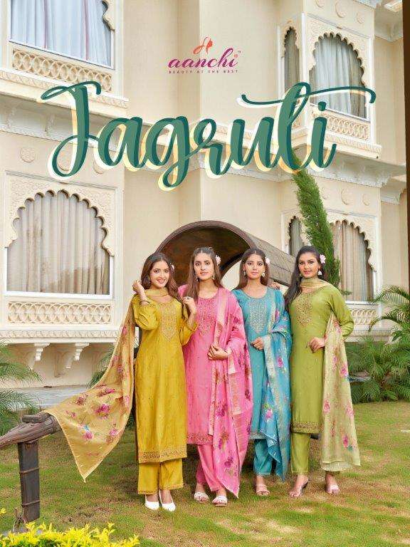 JAGRUTI BY AANCHI 1001 TO 1004 SERIES FANCY FABRIC PRINTED DRESSES