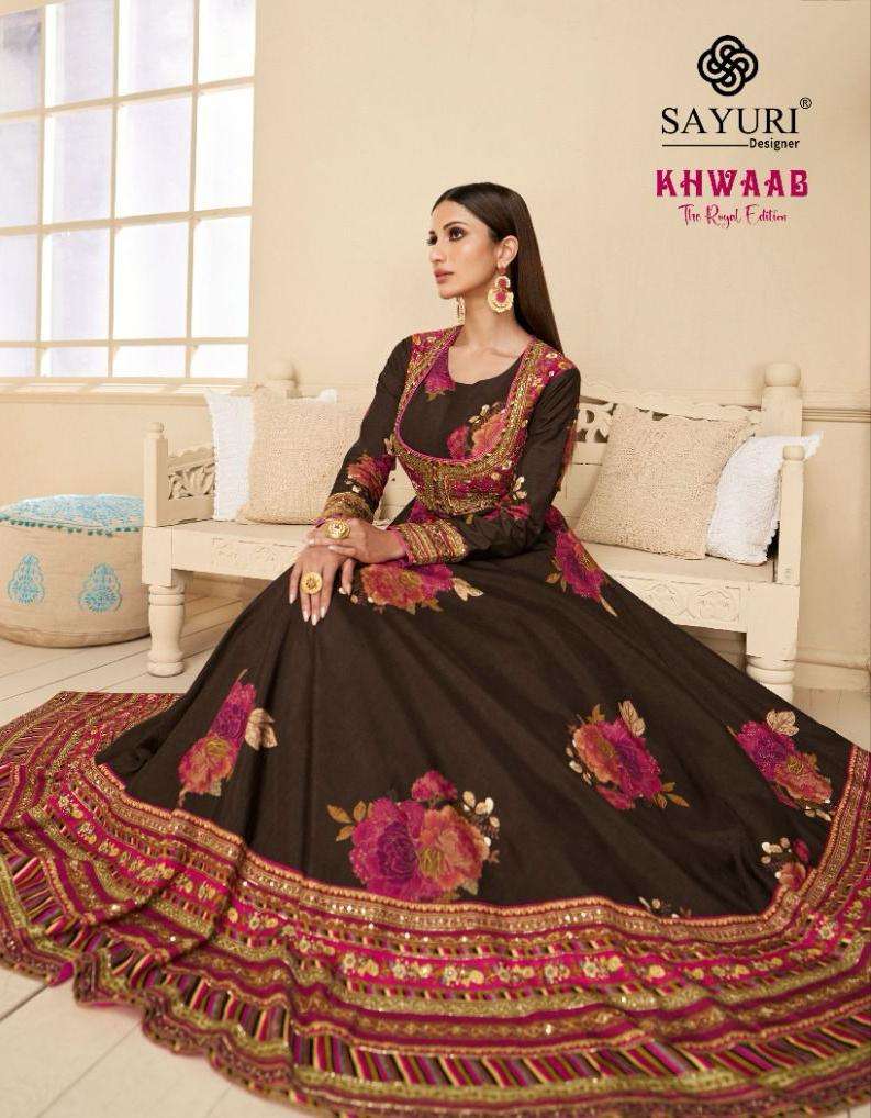KHWAAB BY SAYURI 5336 TO 5337 SERIES HEAVY REAL GEROGETTE EMBROIDERED DRESSES