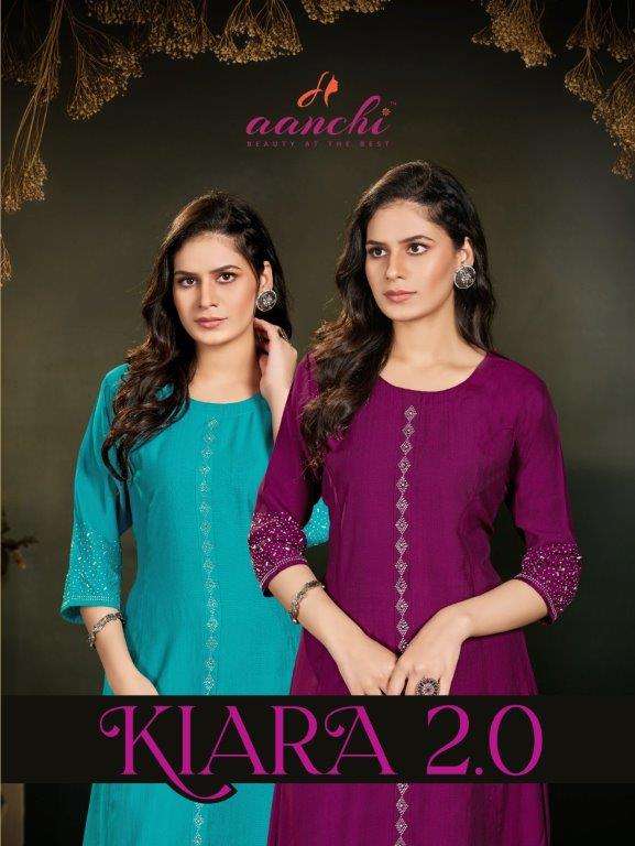 KIARA VOL-02 BY AANCHI 1001 TO 1005 SERIES RANGILA FANCY EMBROIDERY KURTIS