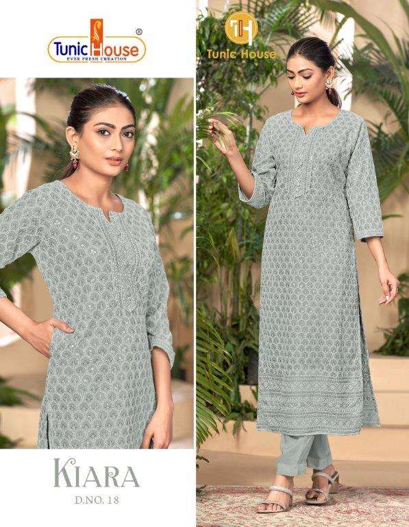 KIARA VOL-02 BY TUNIC HOUSE 01 TO 07 SERIES GEORGETTE HANDWORK KURTIS