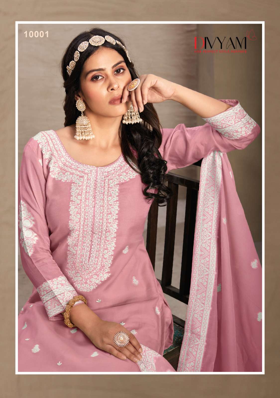 MOKSHA DIVYAM BY ASLIWHOLESALE DESIGNER FACNY JACQUARD WORK DRESSES