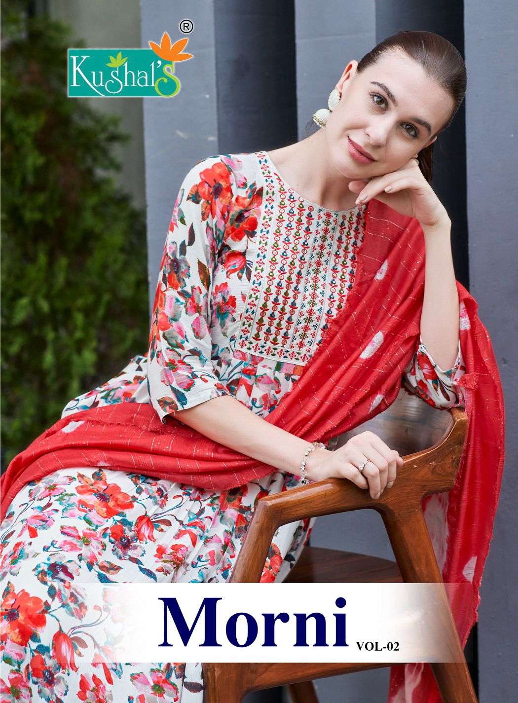 MORNI BY KUSHALS 1001 TO 1010 SERIES FANCY FOIL PRINT DRESSES
