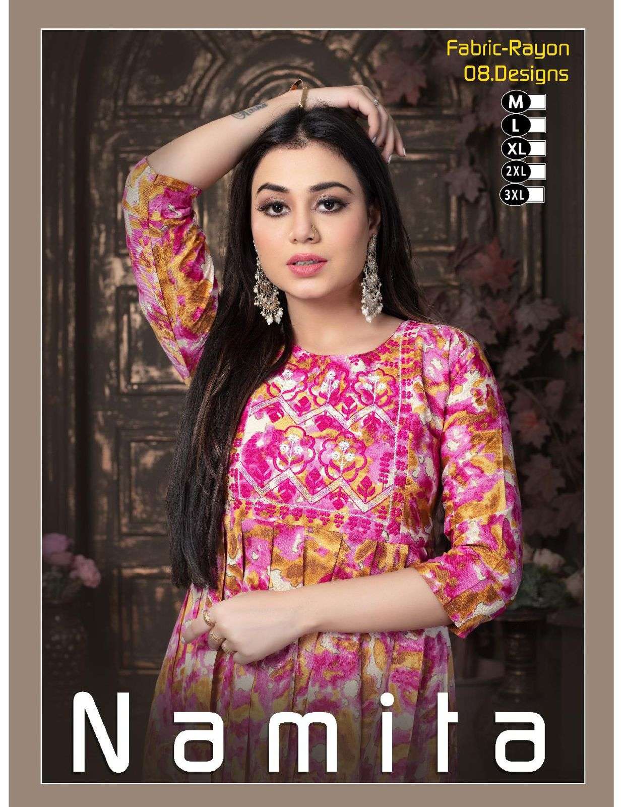 NAMITA BY ASLIWHOLESALE DESIGNER TWO TONE RAYON PRINT KURTIS