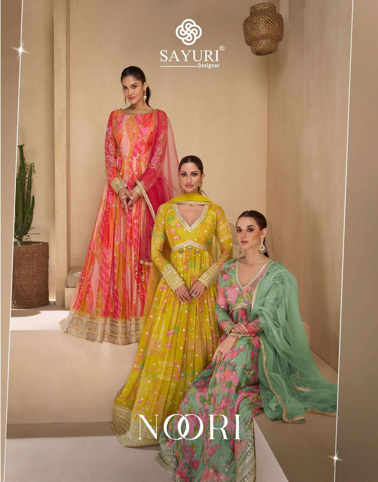 NOORI BY SAYURI 5505 TO 5508 SERIES HEAVY REAL GEROGETTE EMBROIDERED DRESSES