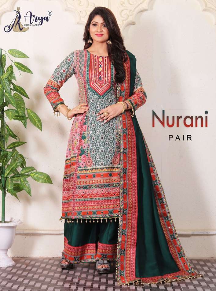 NURANI BY ARYA DRESS MAKER DESIGNER FANCY HEAVY MUSLIN COTTON PRINT DRESSES