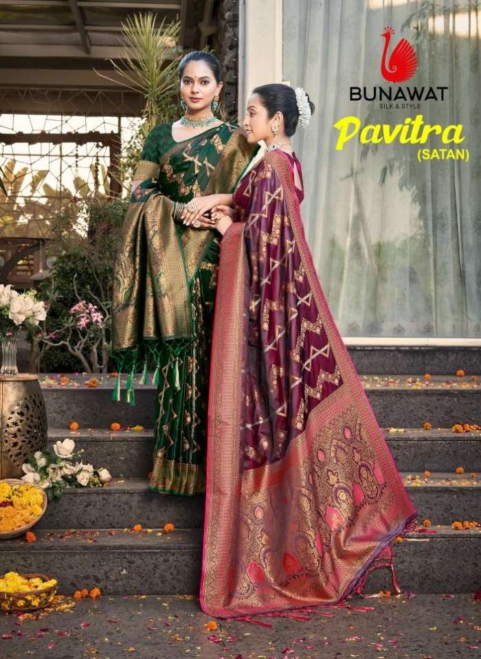 PAVITRA BY BUNAWAT 1001 TO 1006 SERIES PREMIUM SILK PRINT SAREES