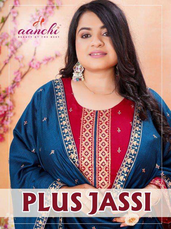 PLUS JASSI BY AANCHI 1001 TO 1004 SERIES FANCY VICHITRA PRINT KURTIS