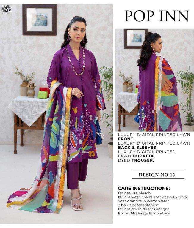 POP INN  BY ASLIWHOLESALE DESIGNER LAWN COTTON PRINTED DRESSES