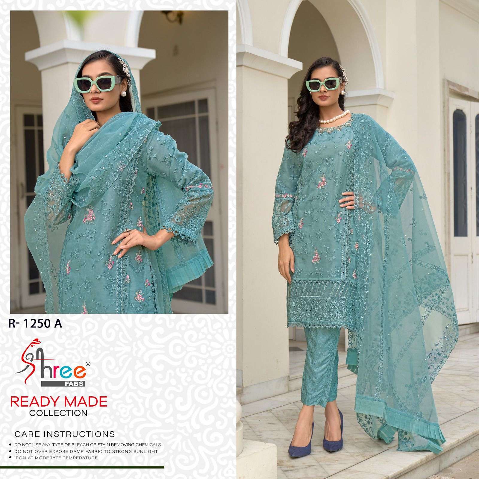 R-1250 COLOURS BY SHREE FABS HEAVY EMBROIDERED ORGANZA PAKISTANI DRESSES