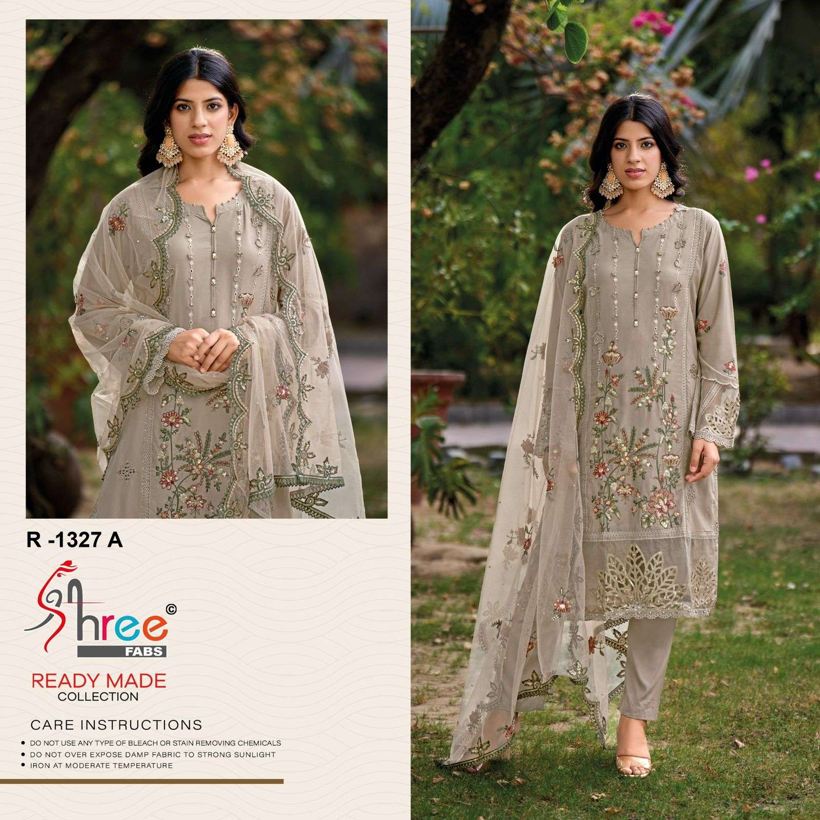 R-1327 COLOURS BY SHREE FABS HEAVY EMBROIDERED CAMBRIC COTTON DRESSES