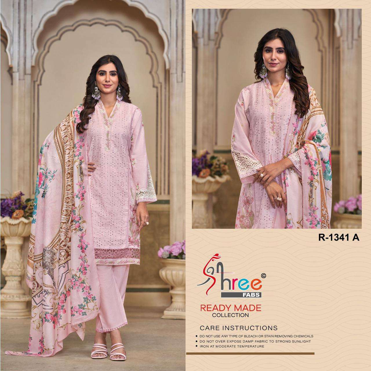 R-1341 COLOURS BY SHREE FABS HEAVY EMBROIDERED CAMBRIC COTTON DRESSES