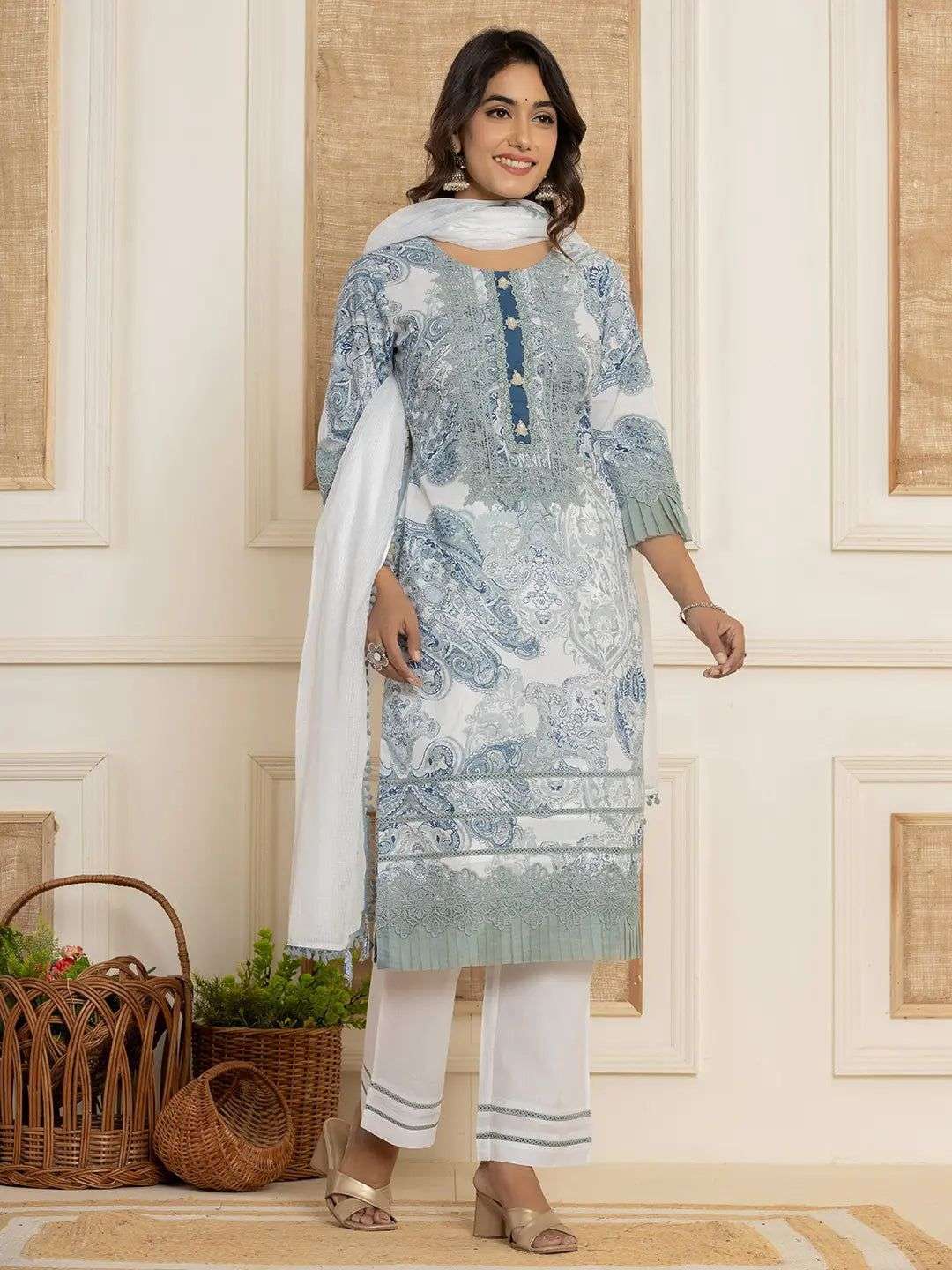 RAMIYA VOL-355 BY ASLIWHOLESALE DESIGNER FACNY COTTON EMBROIDERY DRESSES