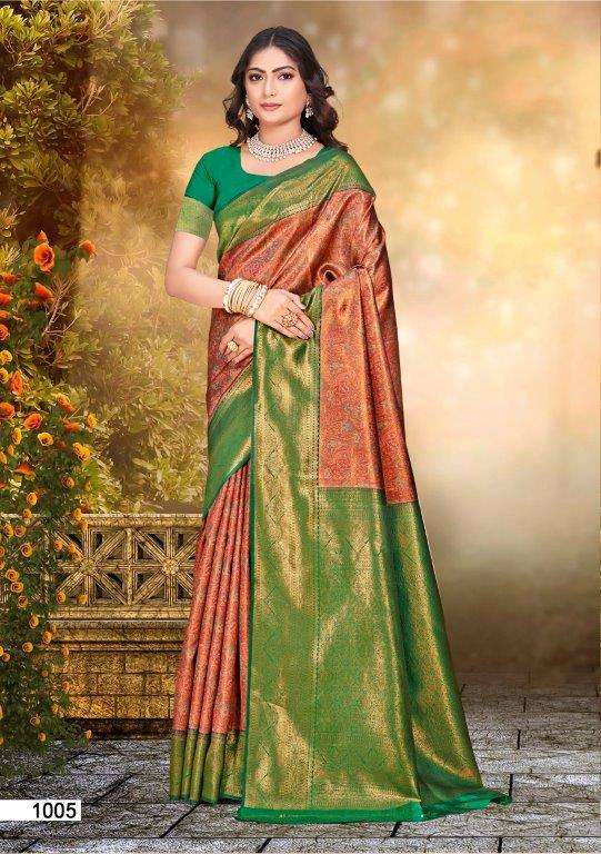 RANBHUMI VOL-01 BY BUNAWAT 1001 TO 1006 SERIES PREMIUM SILK PRINT SAREES