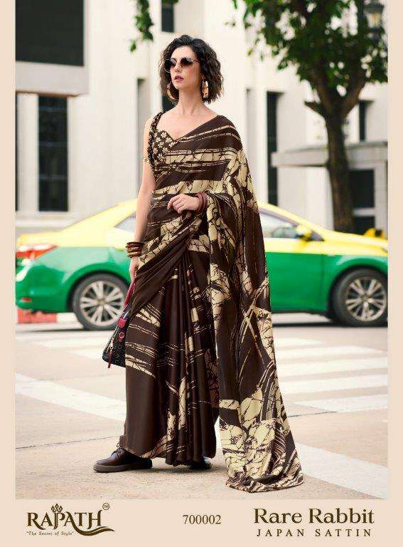 RARE RABBIT BY RAJPATH 700001 TO 700018 SERIES SOFT SATIN SILK PRINTED SAREES