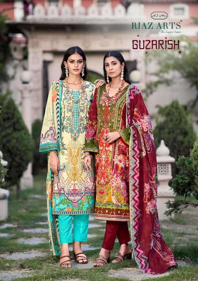 RIAZ GUZARISH BY ASLIWHOLESALE 6010 TO 6015 SERIES KARACHI LAWN PRINT EMBROIDERY DRESSES