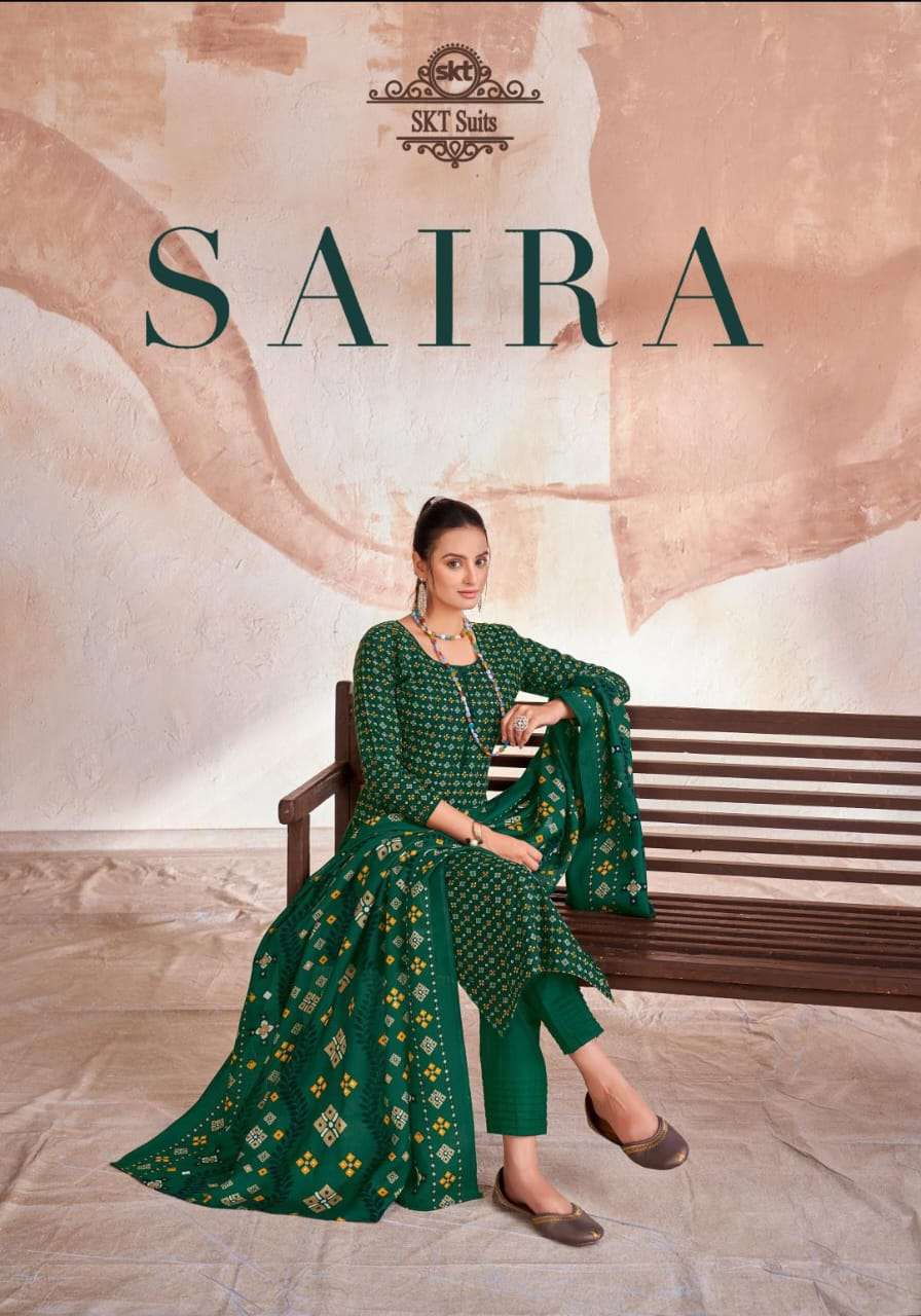 SAIRA BY SKT SUITS 1001 TO 1008 SERIES CAMBRIC COTTON PRINT DRESSES