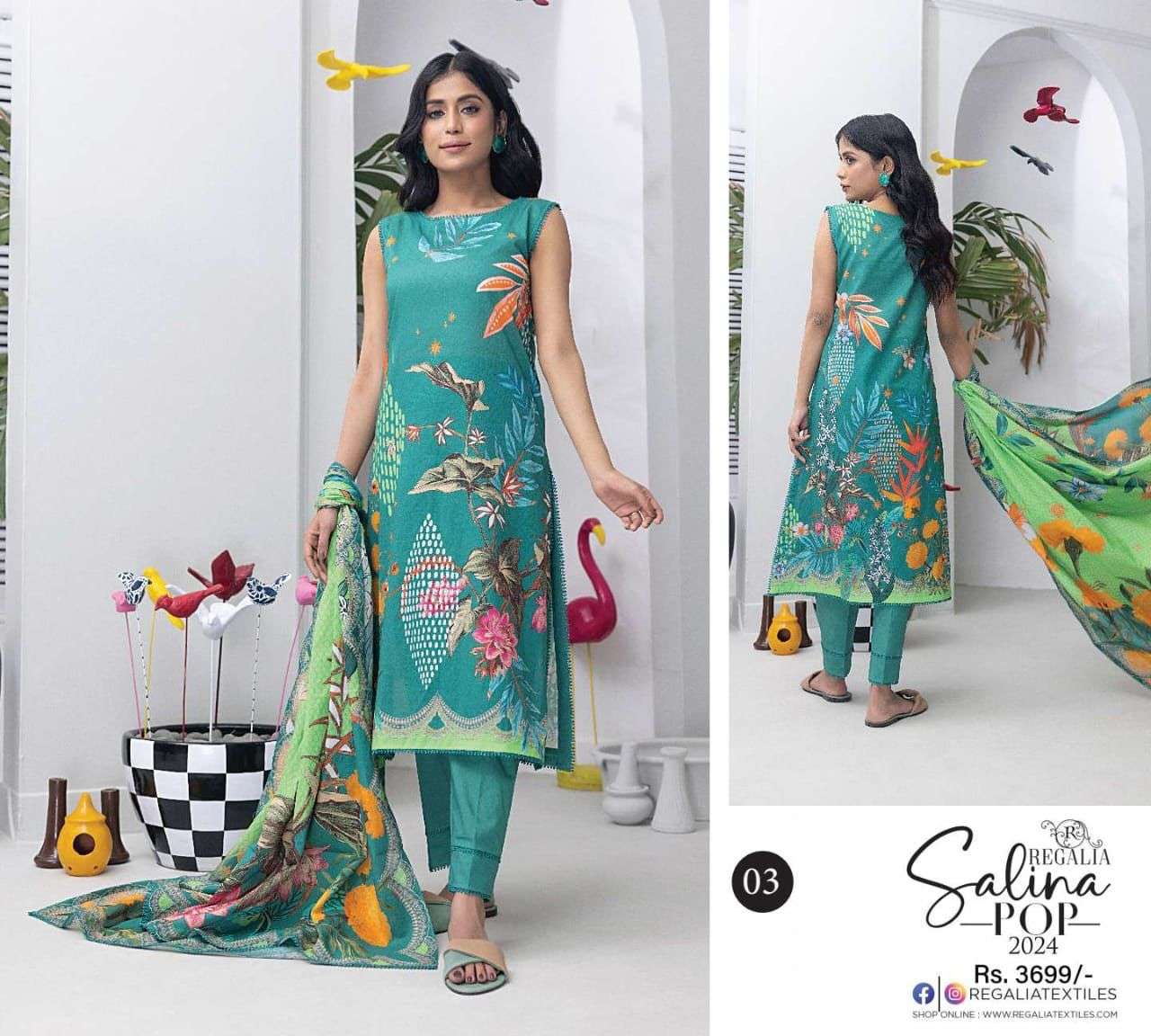 SALINA POP BY ASLIWHOLESALE DESIGNER LAWN COTTON PRINTED DRESSES