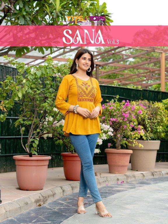 SANA VOL-03 BY TIPS & TOPS 1001 TO 1008 SERIES COTTON FOIL PRINT TOPS