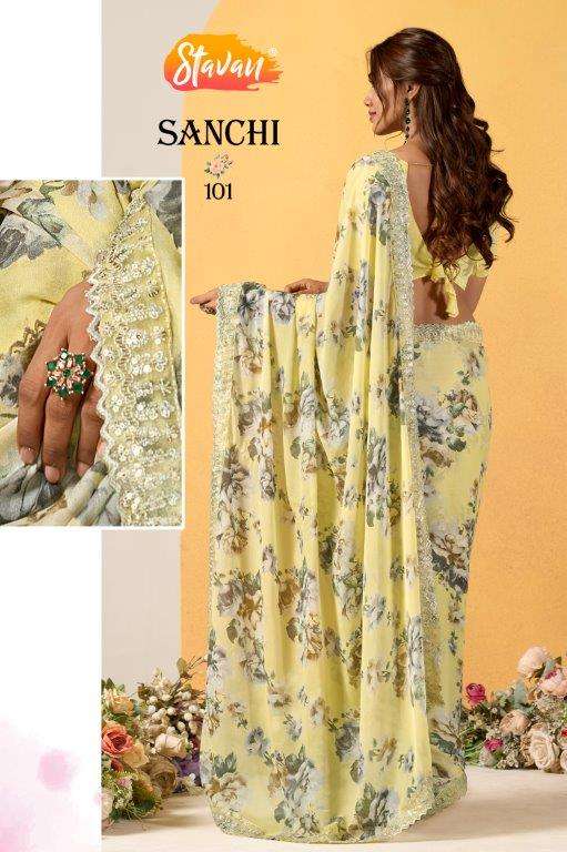 SANCHI BY STAVAN 1001 TO 1005 DESIGNER FANCY WEIGHLESS PRINTED SAREES