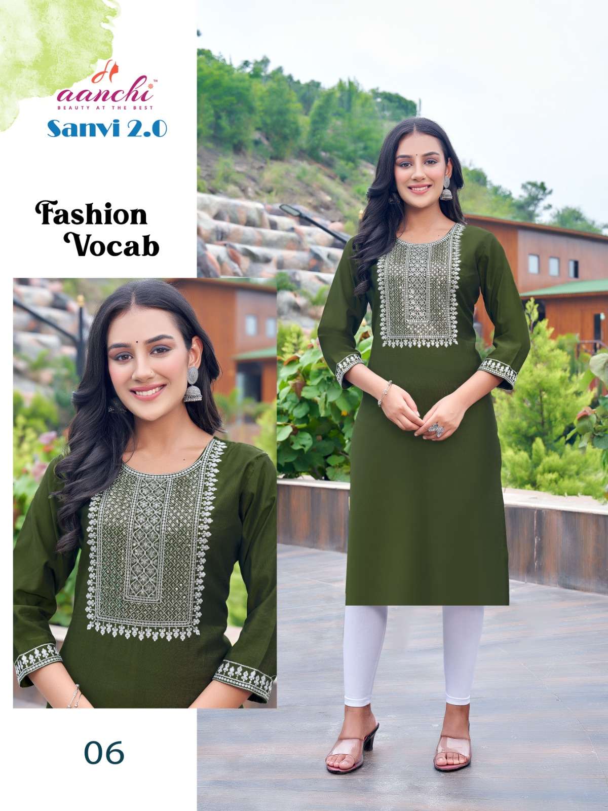 SANVI VOL-2 BY AANCHI 1001 TO 1005 SERIES FANCY VATICAN PRINT KURTIS