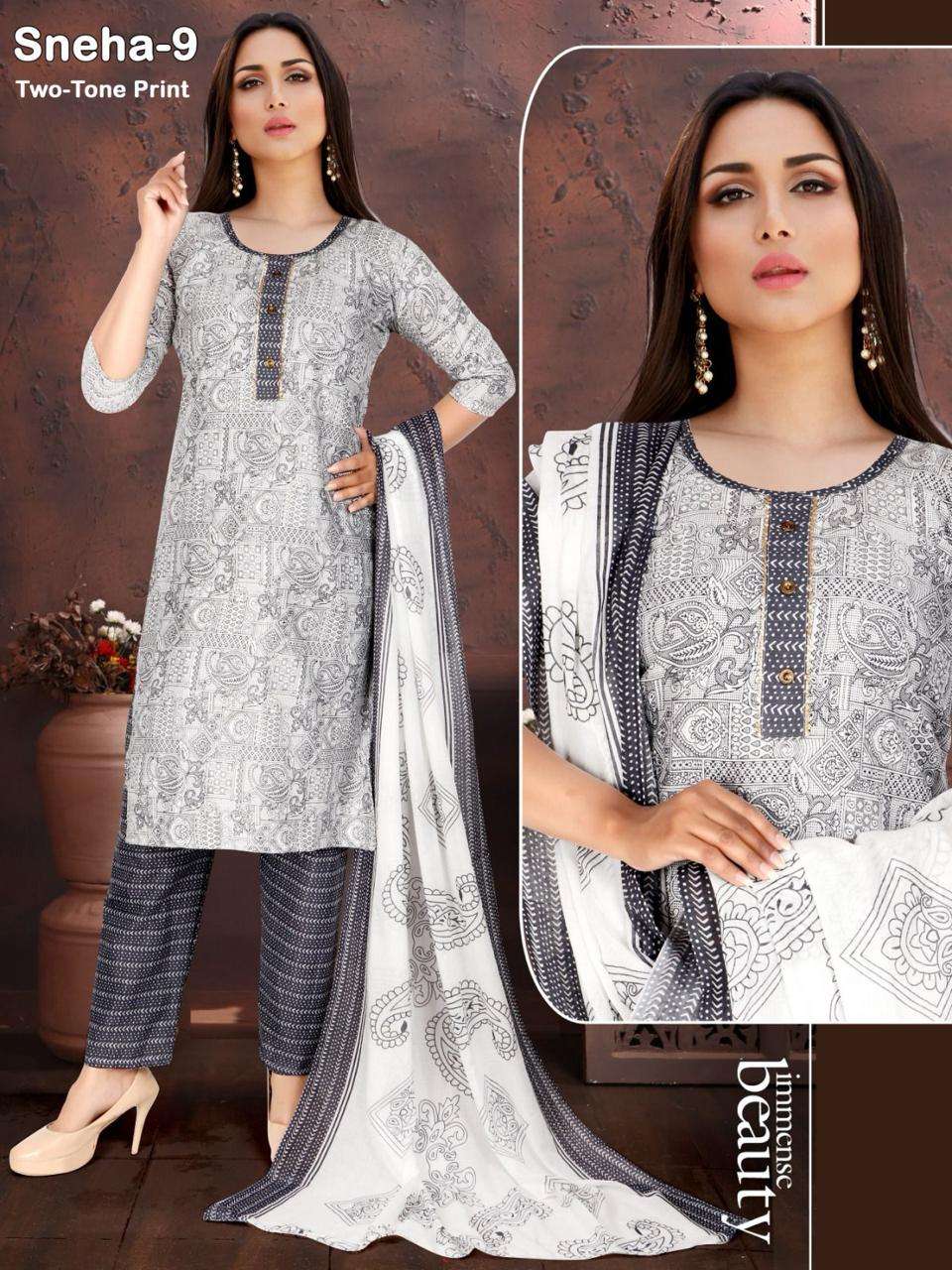 SNEHA VOL-03 BY ASLIWHOLESALE DESIGNER FACNY PURE COTTON PRINTED DRESSES