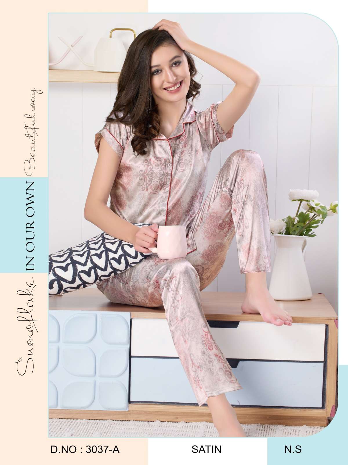 SOFTY VOL-23 BY ASLIWHOLESALE DESIGNER PURE ITALIAN SATIN PRINT NIGHT SUITS