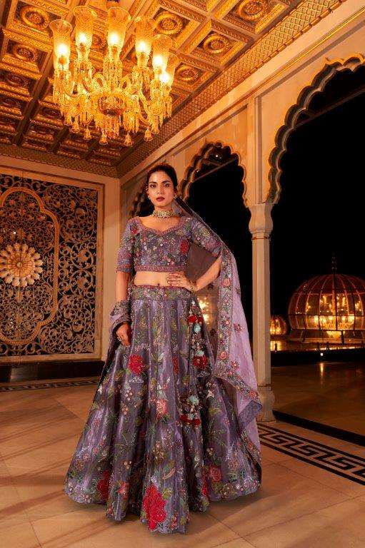 STREE 4274 COLOURS BY ASLIWHOLESALE DESIGNER FANCY VISCOSE SATIN WORK LEHENGA