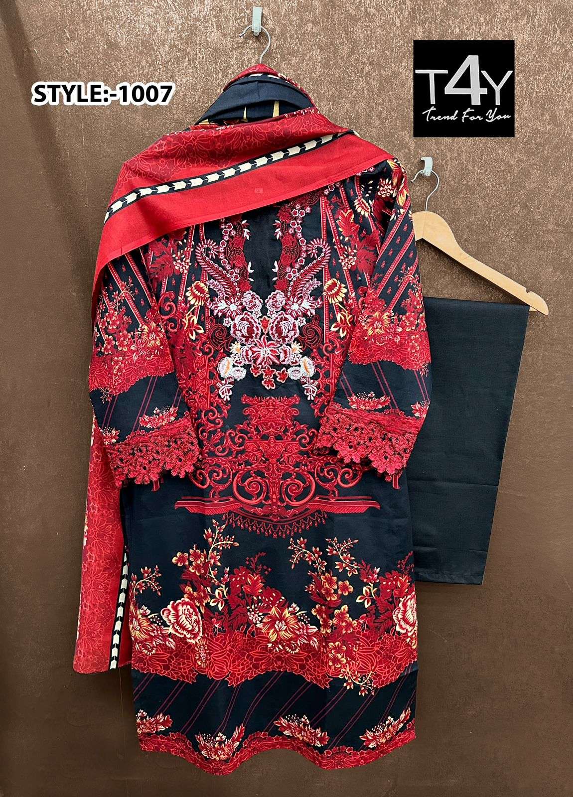 STYLE-1007 BY ASLIWHOLESALE DESIGNER FACNY LAWN COTTON  PRINT DRESSES