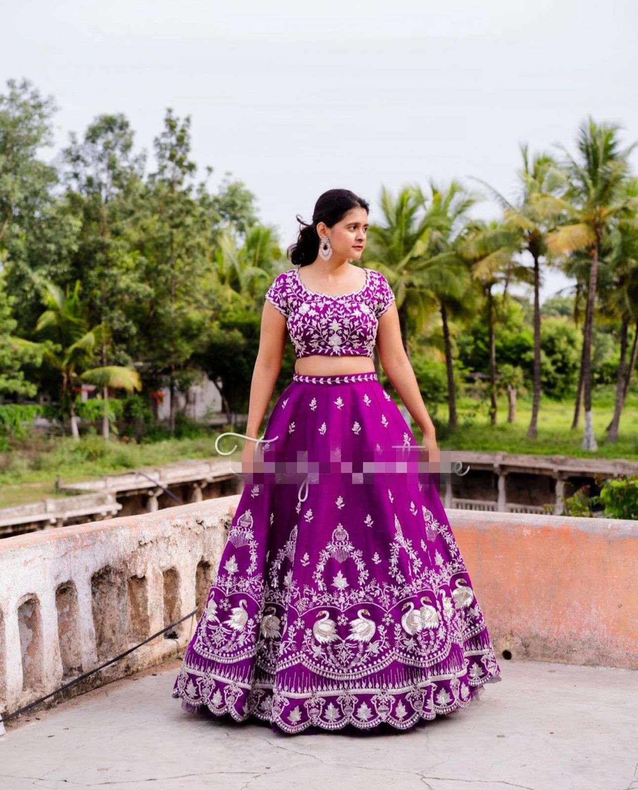 TAPI-127 BY ASLIWHOLESALE DESIGNER FANCY CHINON THREAD WORK LEHENGAS