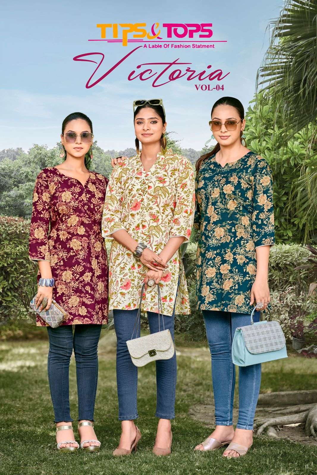 VICTORIA VOL-4 BY TIPS & TOPS 1001 TO 1009 SERIES COTTON FANCY CASUAL TOPS