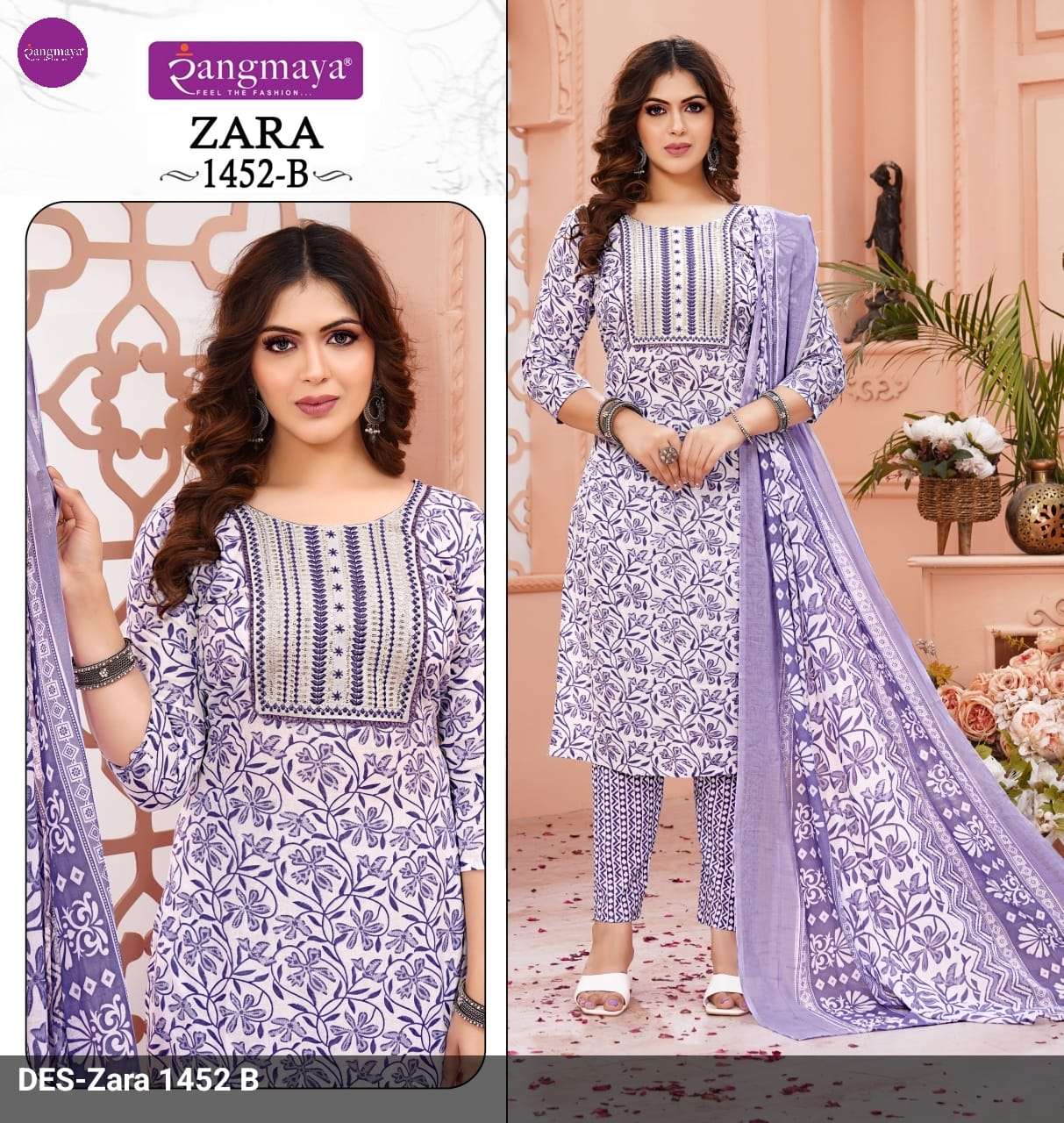 ZARA BY RANGMAYA 101 TO 112 SERIES COTTON PRINTED STICTHED DRESSES