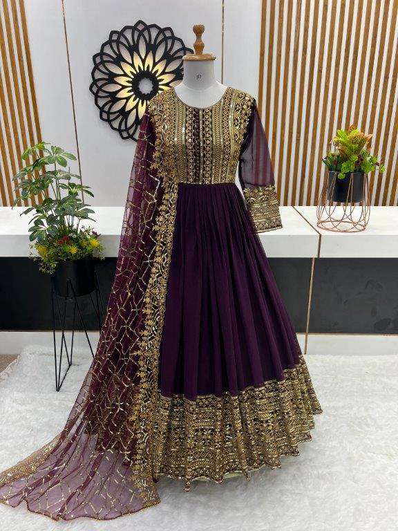 ZSR-3059 COLOURS BY ASLIWHOLESALE DESIGNER FAUX GEORGETTE GOWNS 