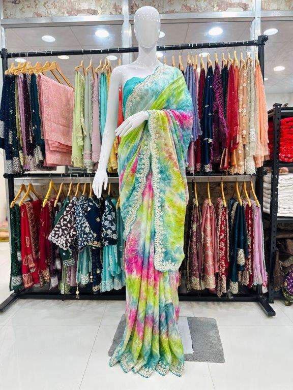 2696 COLOUR BY ASLIWHOLESALE DESIGNER SOFT FANCY CRUSH WORK SAREES