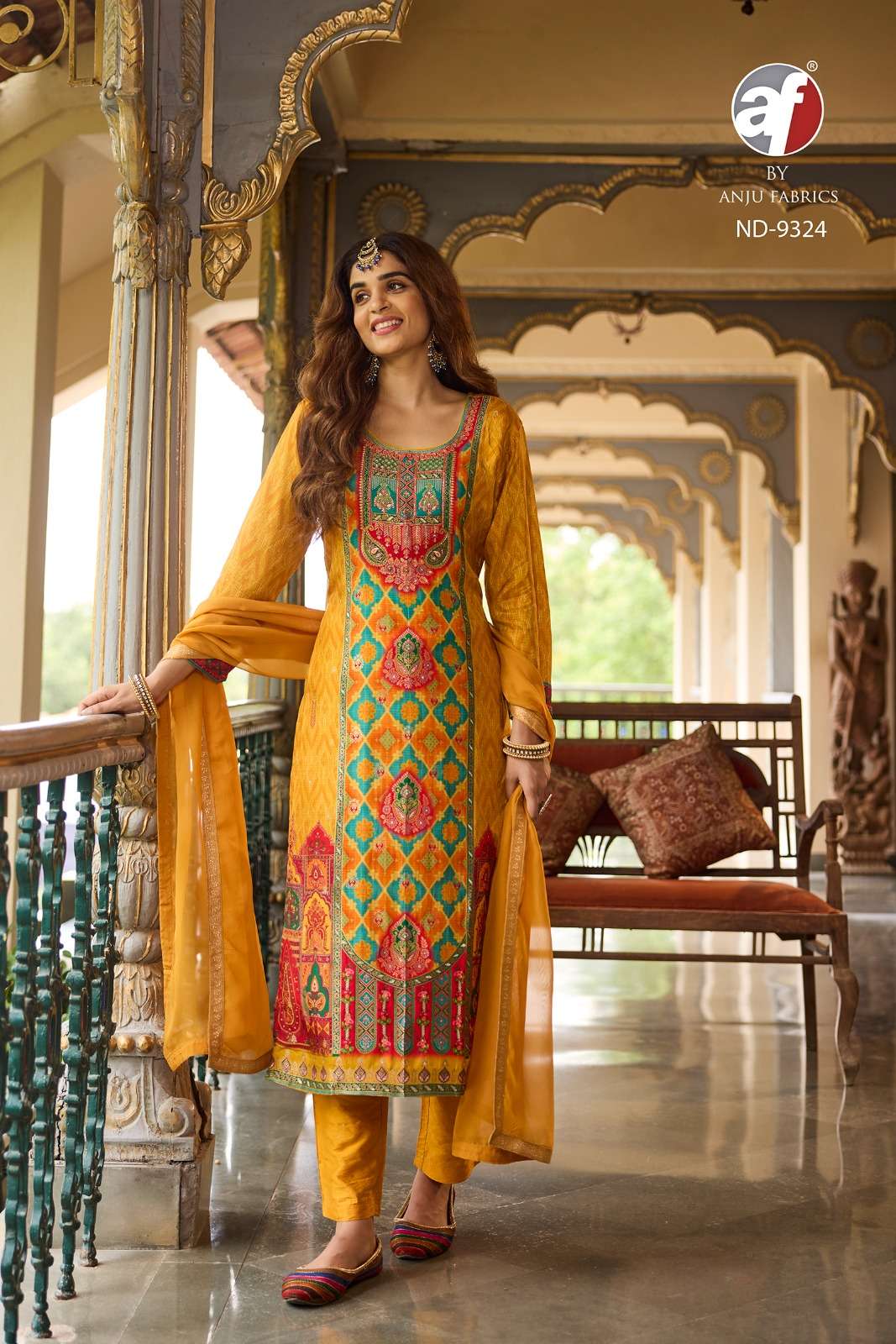 AF-9324 BY ANJU FABRICS DESIGNER FANCY PURE RUSSIAN SILK PUNJABI DRESSES