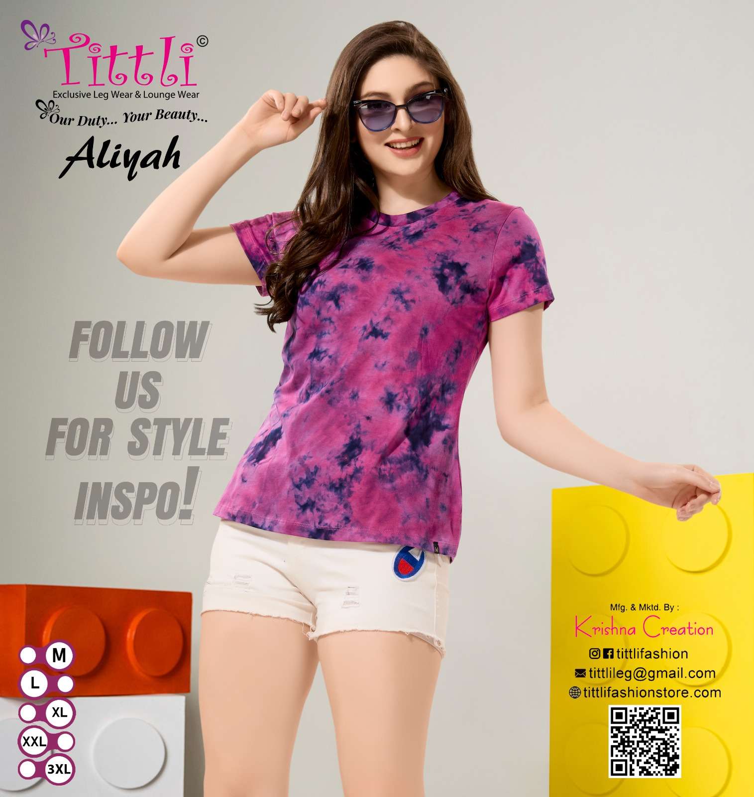 ALIYAH BY ASLIWHOLESALE DESIGNER FACNY TIE DYE PRINTED TOPS