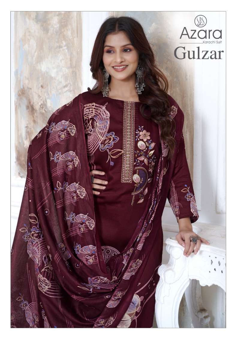 AZARA GULZAR BY RADHIKA FASHION FANCY JAAM COTTON EMBROIDERY DRESSES