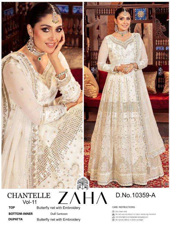 CHANTELLE VOL-11 BY ZAHA 10359-A TO 10359-B SERIES GEORGETTE PAKISTANI DRESSES