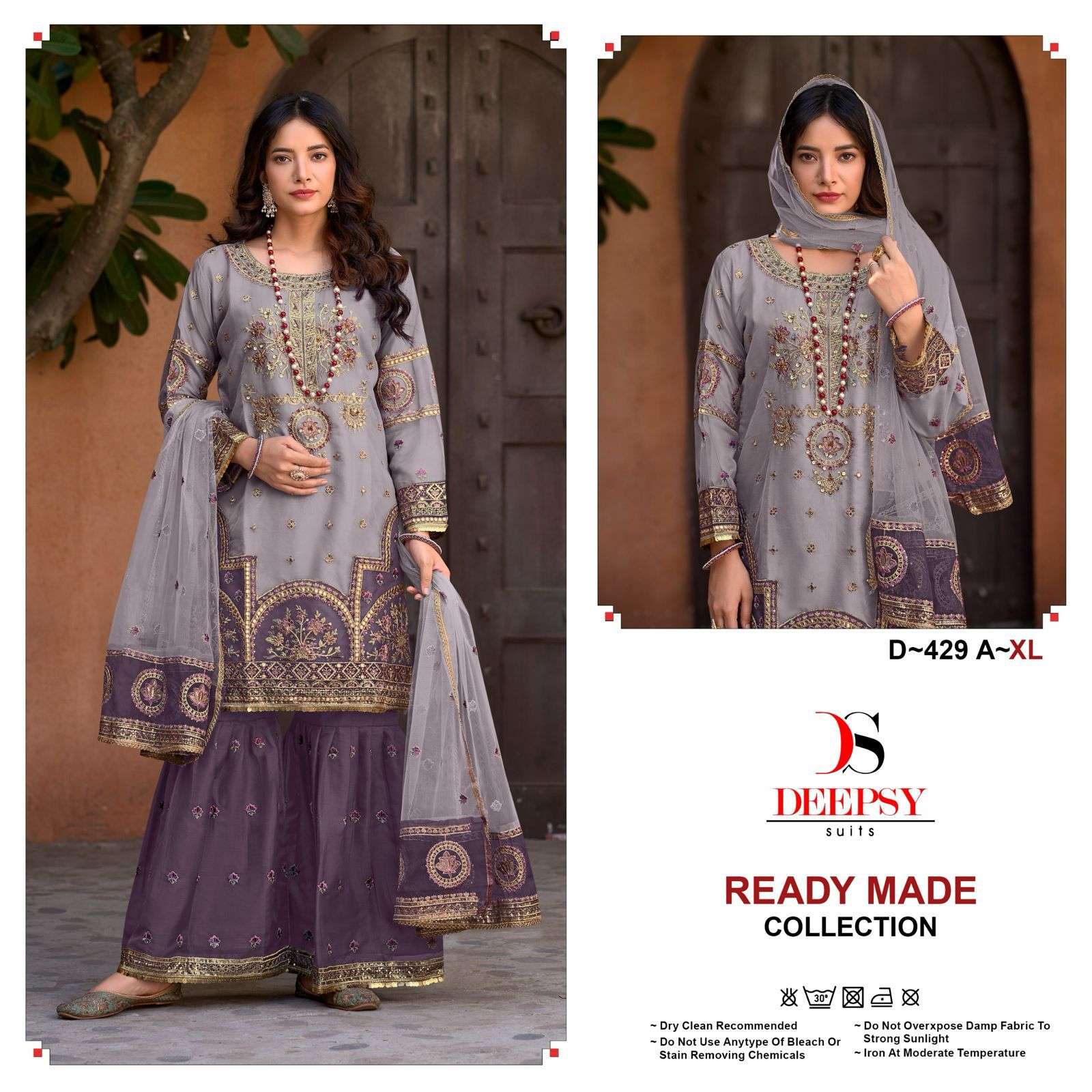 D-429 COLOURS BY DEEPSY SUITS HEAVY ORGANZA EMBROIDERY PAKISTANI DRESSES