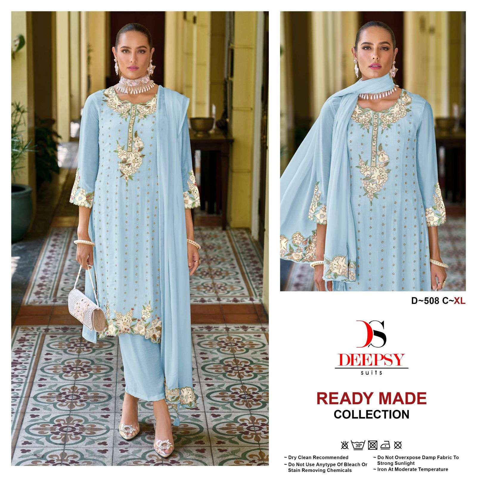 D-508 COLOURS BY DEEPSY SUITS HEAVY VISCOSE CHINON EMBROIDERY PAKISTANI DRESSES