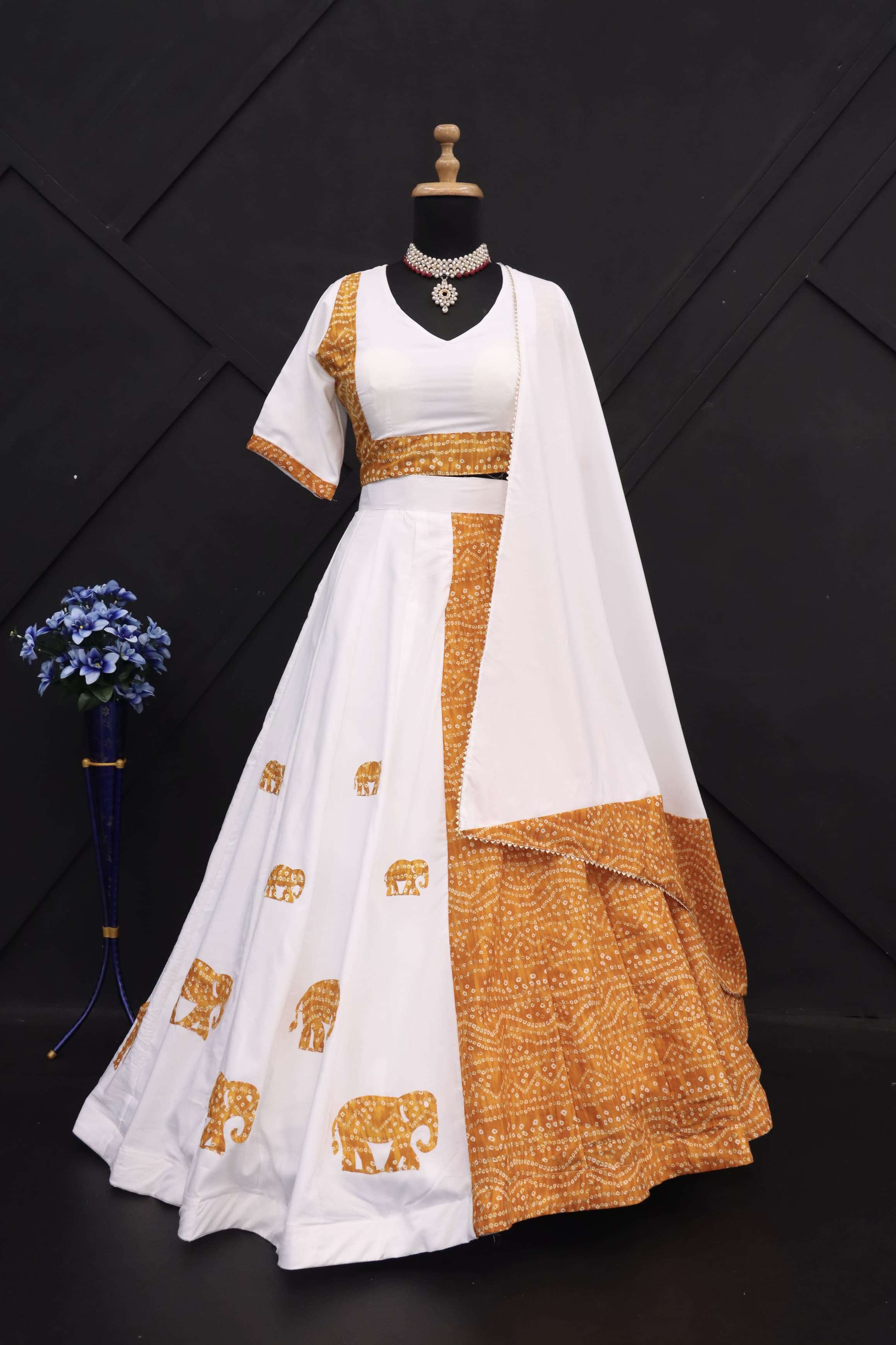 DAKSHA VOL-47 BY ASLIWHOLESALE FANCY MUSLIN COTTON WORK NAVRATRI LEHENGAS