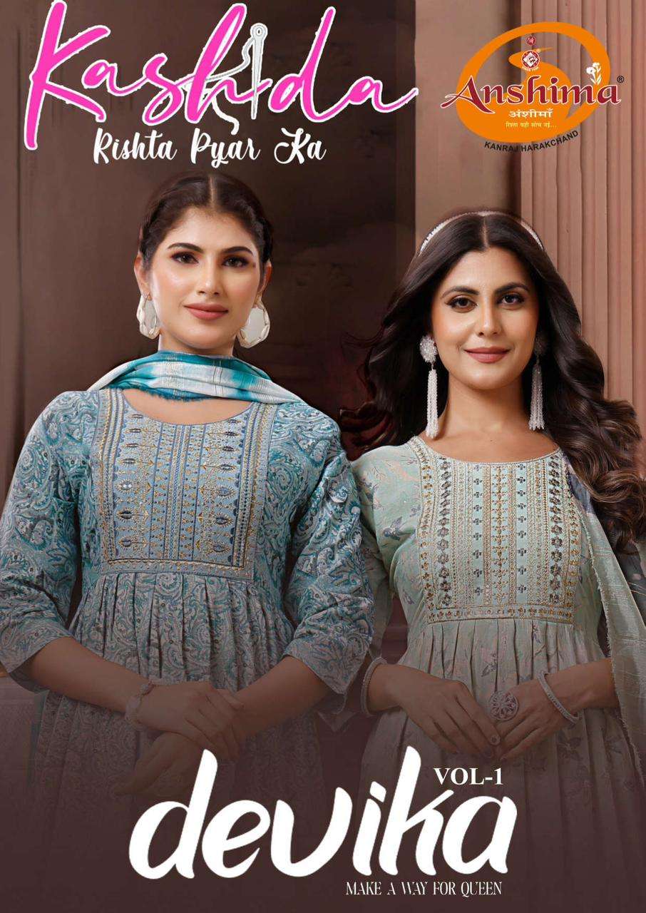 DEVIKA VOL-01 BY KASHIDA 1001 TO 1010 DESIGNER FACNY CAPSULE PRINT DRESSES