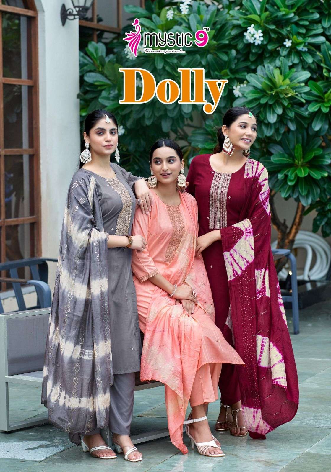 DOLLY VOL-02 BY MYSTIC 9 1001 TO 1008 SERIES FANCY RAYON FOIL PRINT DRESSES