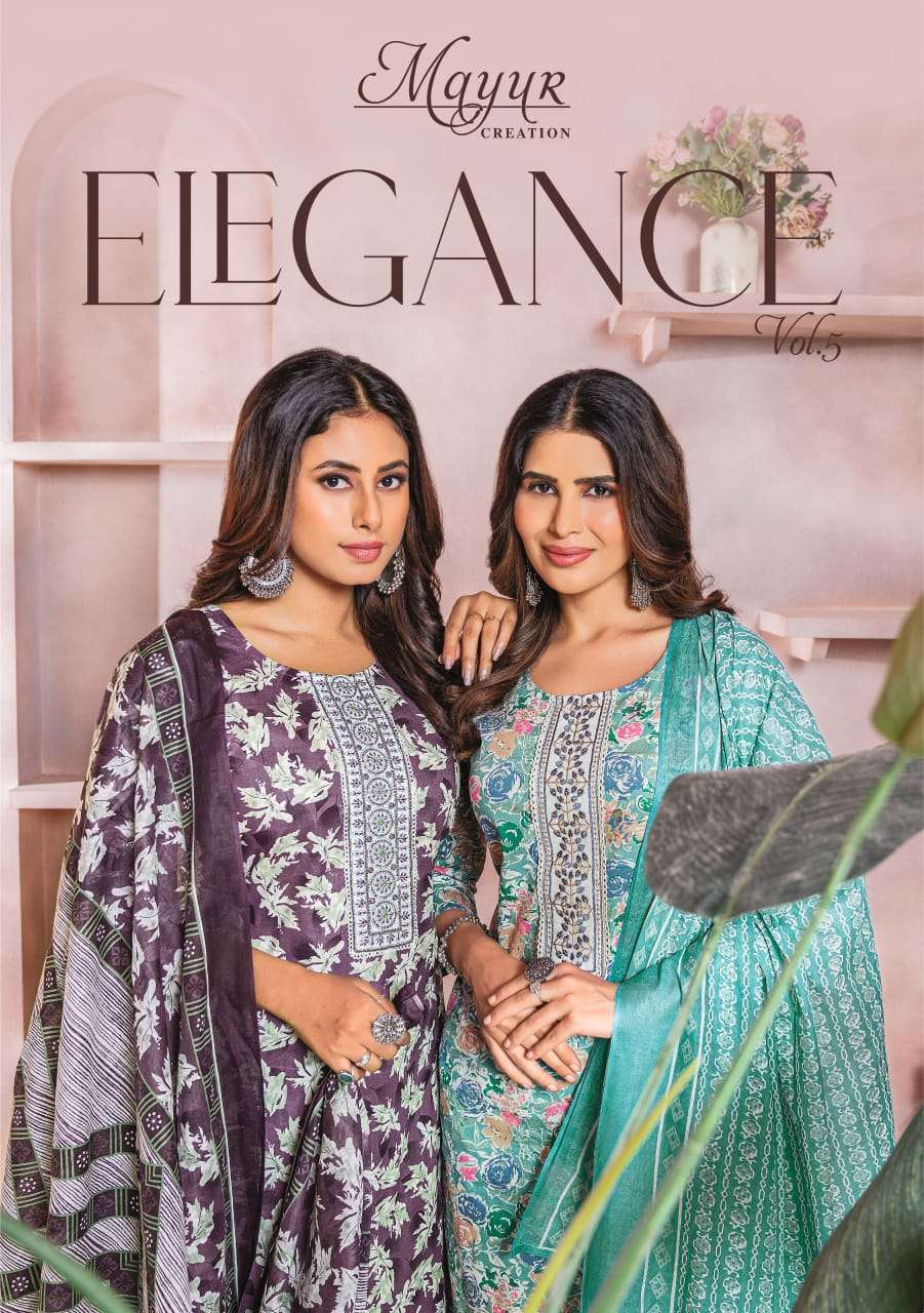 ELEGANCE VOL-5 BY MAYUR CREATION 5001 TO 5010 SERIES COTTON PRINT DRESSES