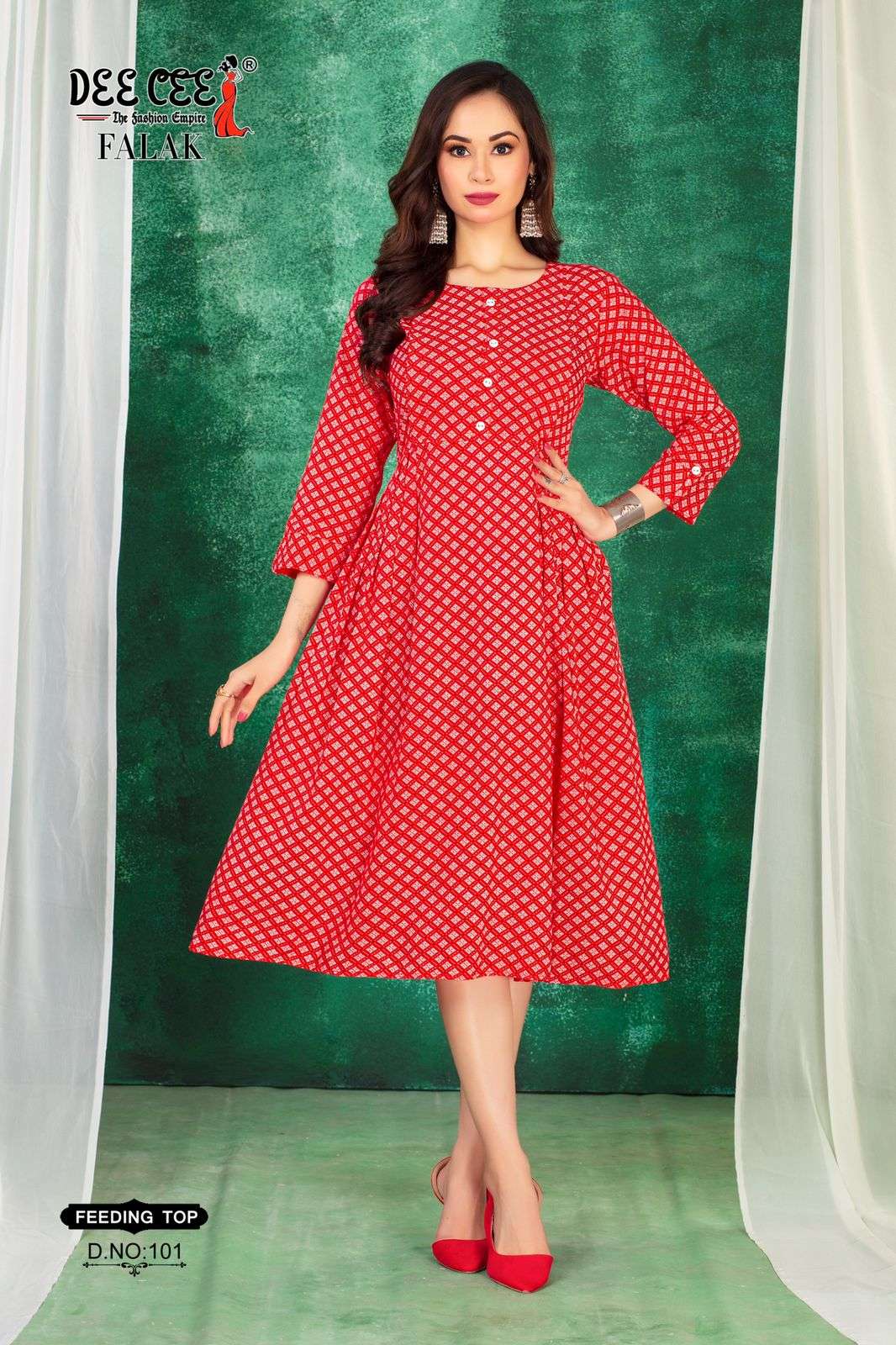 FALAK BY DEE CEE 1001 TO 1006 SERIES DESIGNER FANCY RAYON PRINT KURTIS