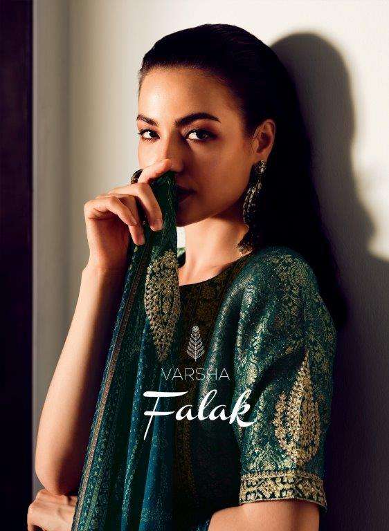 FALAK BY VARSHA 01 TO 06 SERIES DESIGNER WOVEN FANCY DIGITAL PRINTED DRESSES