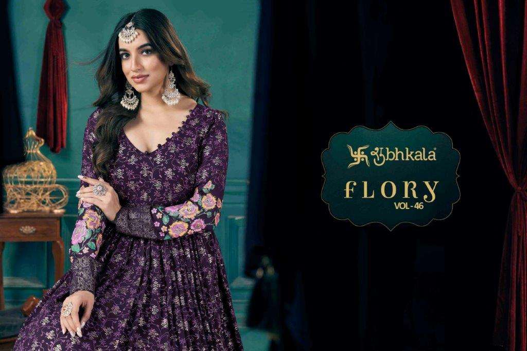 FLORY VOL-46 BY SHUBHKALA 5021 TO 5024 SERIES FANCY GEORGETTE PRINTED DRESSES