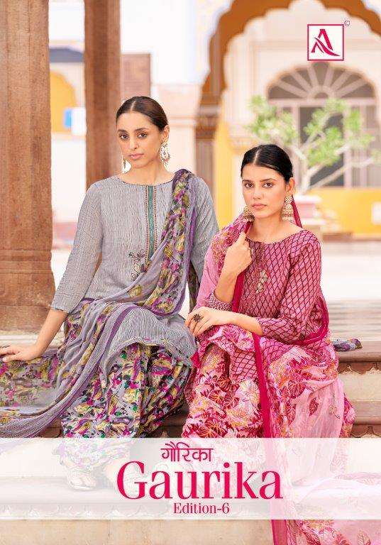 GAURIKA VOL-06 BY ALOK SUIT 1591-001 TO 1591-006 DESIGNER ZAAM FANCY PRINT DRESSES