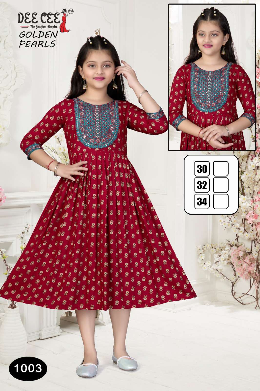 GOLDEN PEARLS BY DEE CEE 1001 TO 1008 SERIES DESIGNER FANCY RAYON KIDS KURTIS