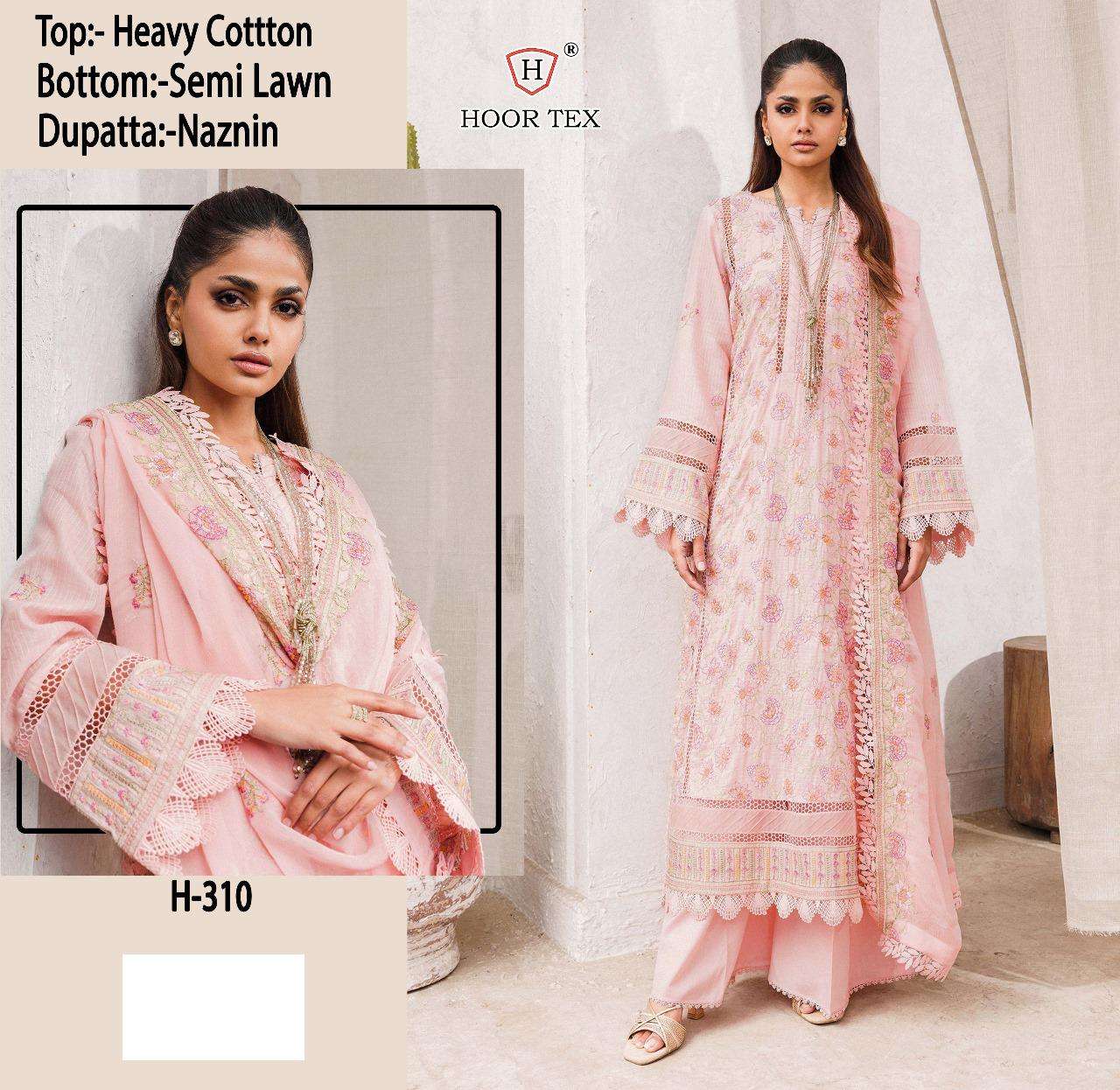 H-310 HIT DESIGN BY HOOR TEX DESIGNER COTTON EMBROIDERED PAKISTANI DRESS