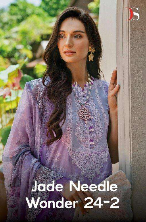 JADE NEEDLE-24-2 BY DEEPSY SUITS 1001 TO 1006 SERIES COTTON PAKISTANI DRESSES